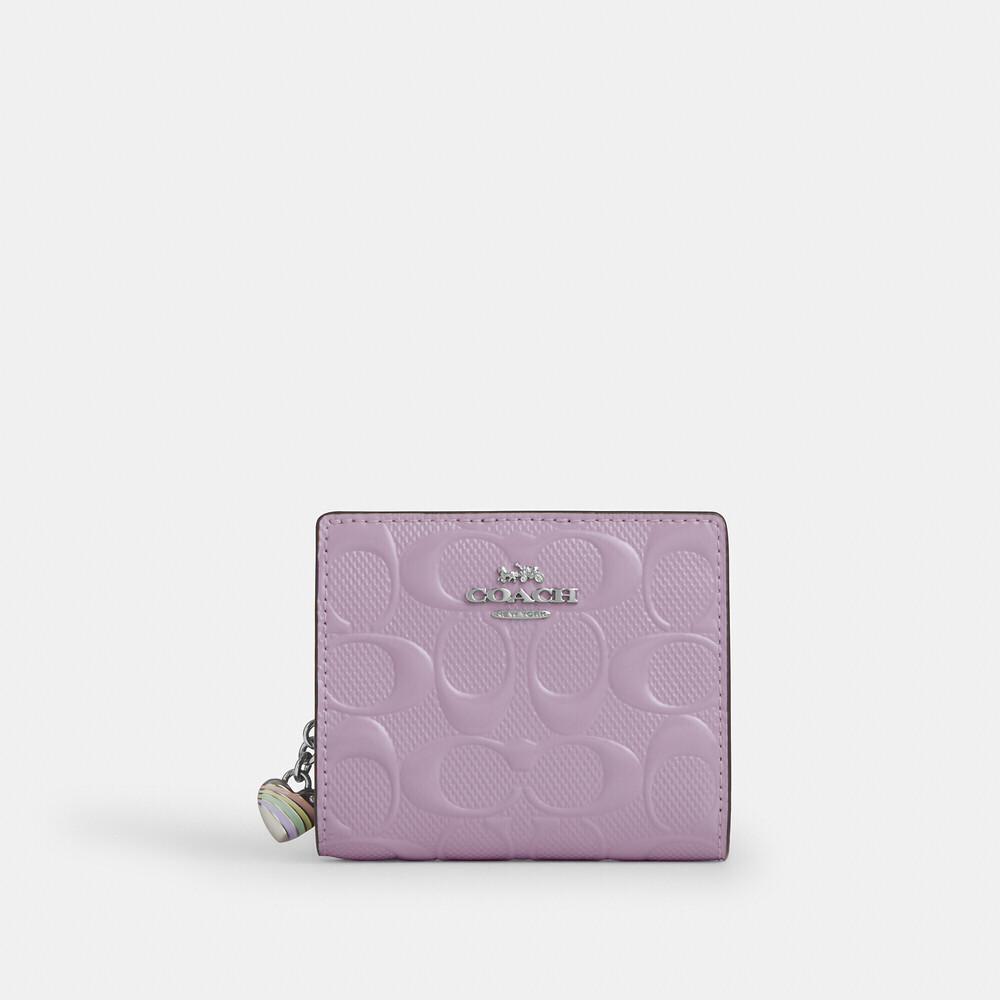 Coach Snap Wallet In Signature Leather With Heart Charm